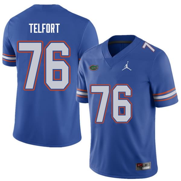 Men's NCAA Florida Gators Kadeem Telfort #76 Stitched Authentic Jordan Brand Royal College Football Jersey EGZ7865XN